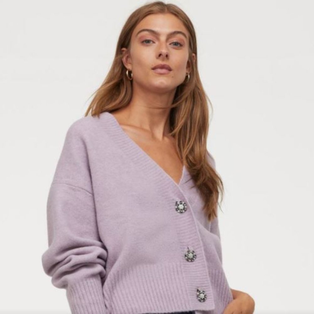 H&M Oversized 3 Button Sweater Cardigan Size L EUC